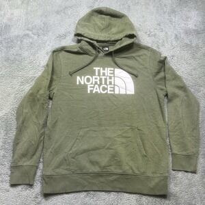 The North Face Hoodie Men's L Green Pullover Half Dome Outdoor‎ Tactical *SPOTS